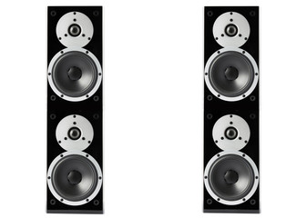 Black glossy music speakers