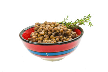 Backed lentils