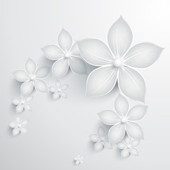 Abstract floral background with 3D effect