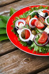 Fresh salad with tomatoes and cucumbers