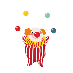 Funny clown on a white background