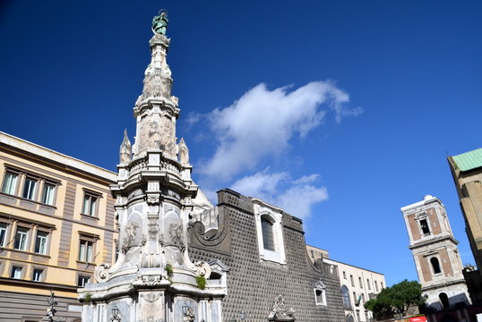 Obelisk of the Immacolata and church of Gesù Nuovo