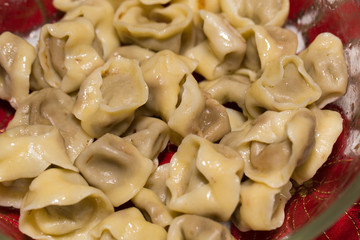ravioli with mushroom and cabbage for christmas