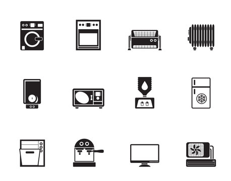 Silhouette Home electronics and equipment icons
