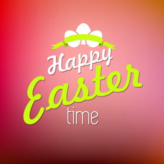 Happy Easter Typographical Background with eggs
