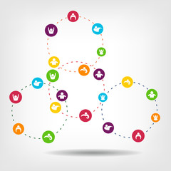 Social Network Circles Vector to be use in infographic.