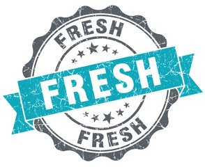 Fresh turquoise grunge retro style isolated seal