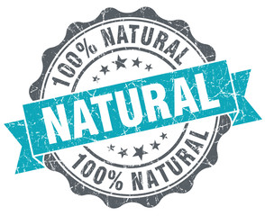 Natural turquoise grunge retro style isolated seal