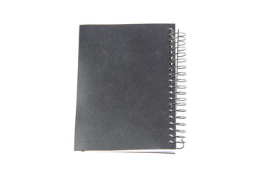 black notebook isolated.
