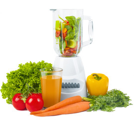Blender with fresh vegetable