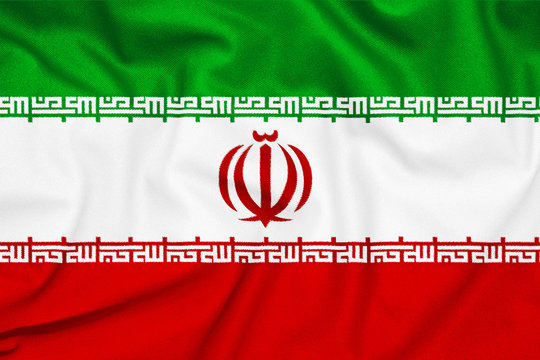 Fabric texture of Iran flag