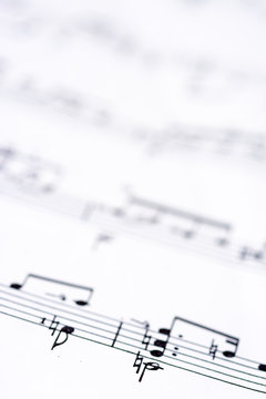 Written sheet music close up