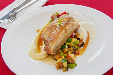 Pork belly with vegetables