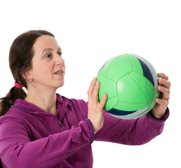 woman is doing sports