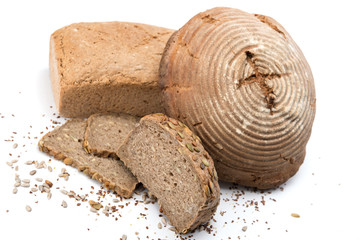 German bread on white ground