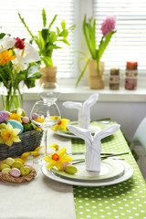 Beautiful holiday Easter table setting
