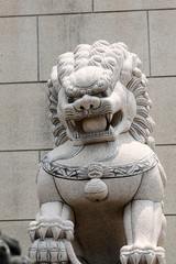 Stone lion sculpture.