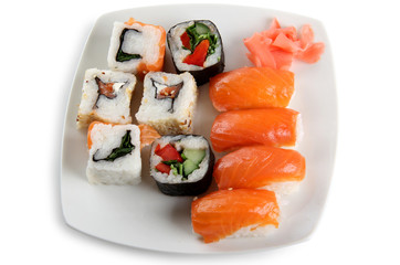 Japanese sushi and roll