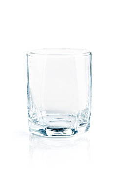 Empty glass for whiskey isolated