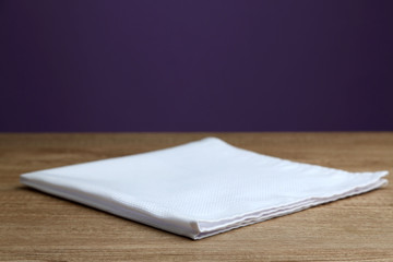 Background with wooden table and tablecloth