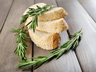 Fresh bread and rosemary