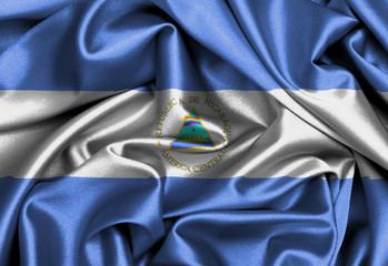 Satin flag, three dimensional render