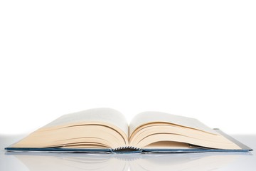 book isolated on table, culture concept with space for text