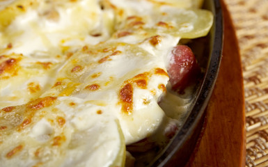 Fried eggs with potato