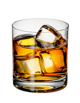 Glass Of Scotch Whiskey With Ice