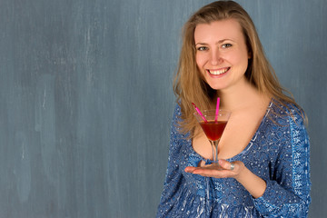 woman with cocktail glass