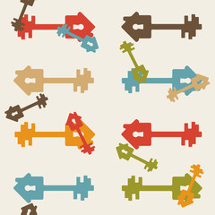 seamless background, home, house, building, key