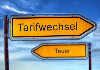 Strassenschild 1 - Tarifwechsel