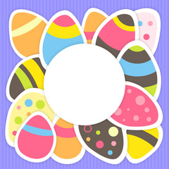 Easter eggs pattern on a purple