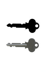 Keys and silhouette format isolated.
