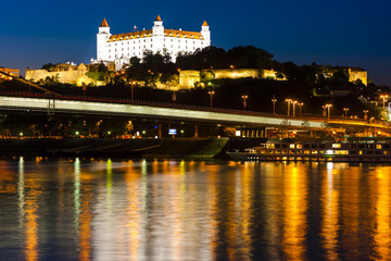 Bratislava Castle at night, Slovakia