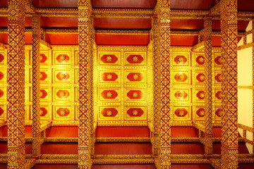 Thai style temple ceiling