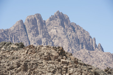Rocky mountain slope in a desert