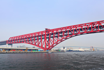 Red bridge in Osaka