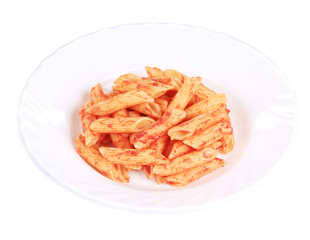 Pasta with tomato sauce.