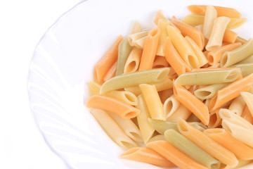 Pasta on plate close up. Macro.