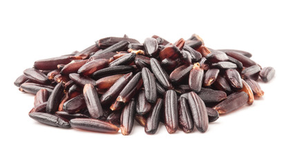 Dark wild rice isolated on white background