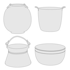 cartoon image of antique dishes