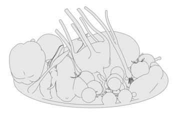 Fototapeta premium cartoon image of bow of vegetable