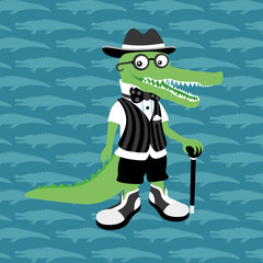 Vector illustration. Crocodile.