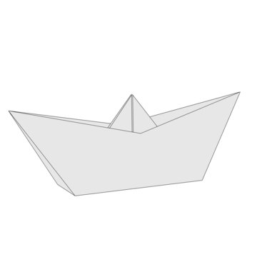 cartoon image of origami ship