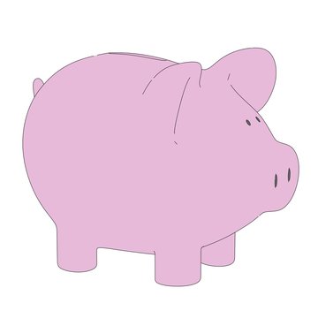 cartoon illustration of piggy bank