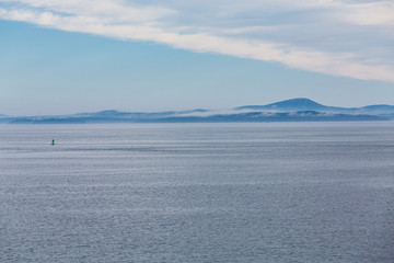 Green Channel Marker and Blue Mountains