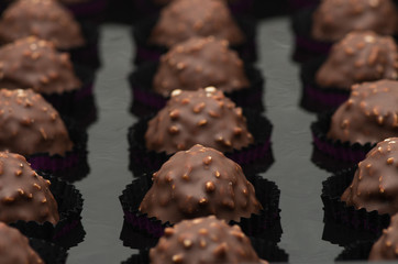 chocolate candies closeup