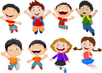 Happy school kid cartoon