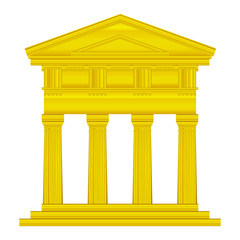 Fototapeta premium Gold doric temple